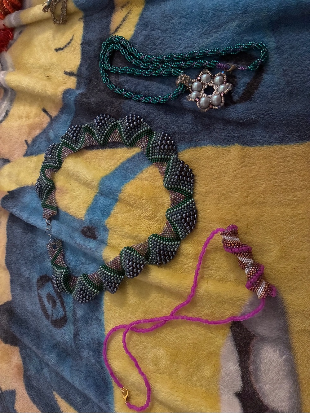 Handcrafted Green Beaded Statement Necklace - Women Jewelry
